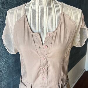 Miilla Clothing Blush Button-Down Mini Dress